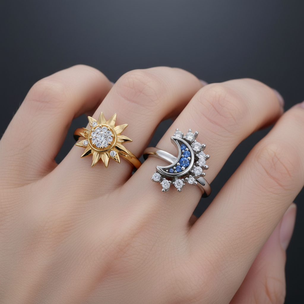 Anillo Duo Sol Y Luna