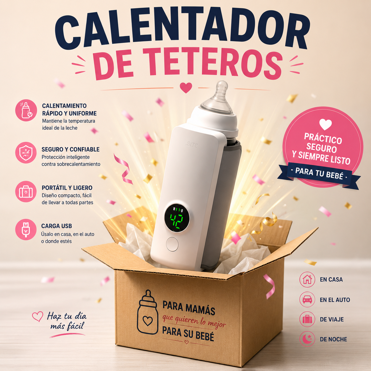 Calentador Portatil De Leche Para Bebe